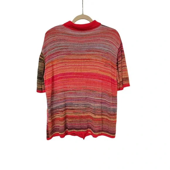 Zara Men's Short Sleeve Button Front Knit Sweater Multicolor Size L NWOT - Picture 3 of 13